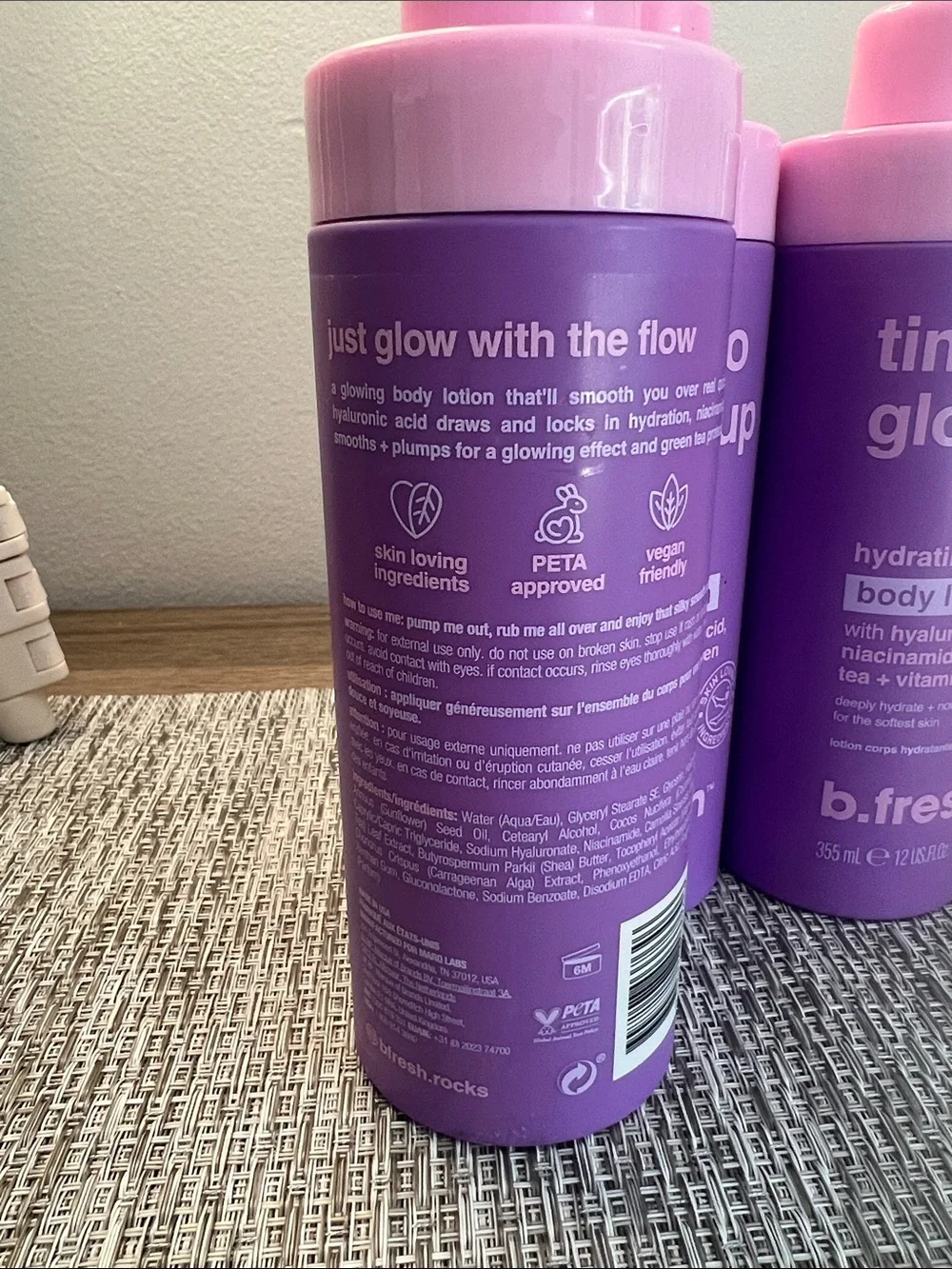 B.fresh Time to Glow Up Hydrating Body Lotion - 12oz lot of 3